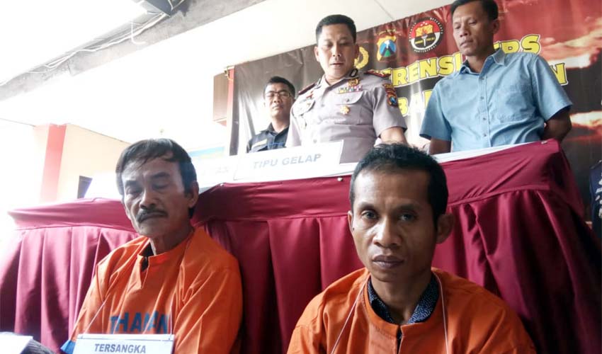 Kapolres Bangkalan melakukan rilis kasus pencurian dengan kekerasan