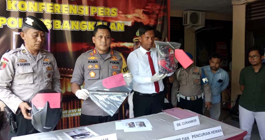 Kapolres Bangkalan merilis dua DPO pencuri motor dan sapi