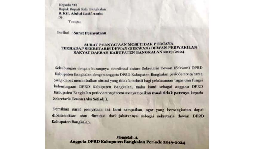 Surat Mosi tidak percaya