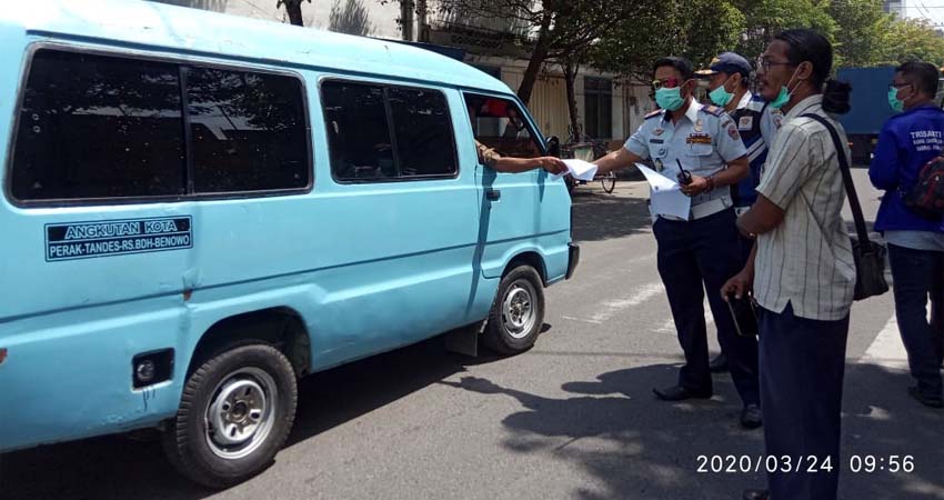 Dinas Perhubungan saat melakukan himbauan pada masyarakat